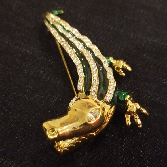 KENNETH LANE Alligator 18 KT Gold Plated Pin /Brooch - Picture 2 of 7